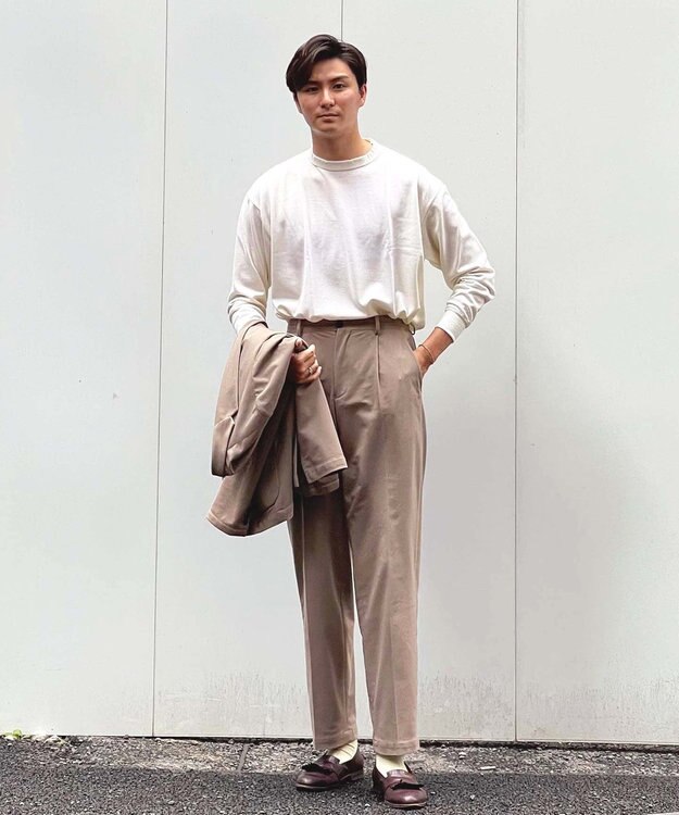 KASHIYAMA 【ウォッシャブル】ウールジャージークルーネックニット オフホワイト