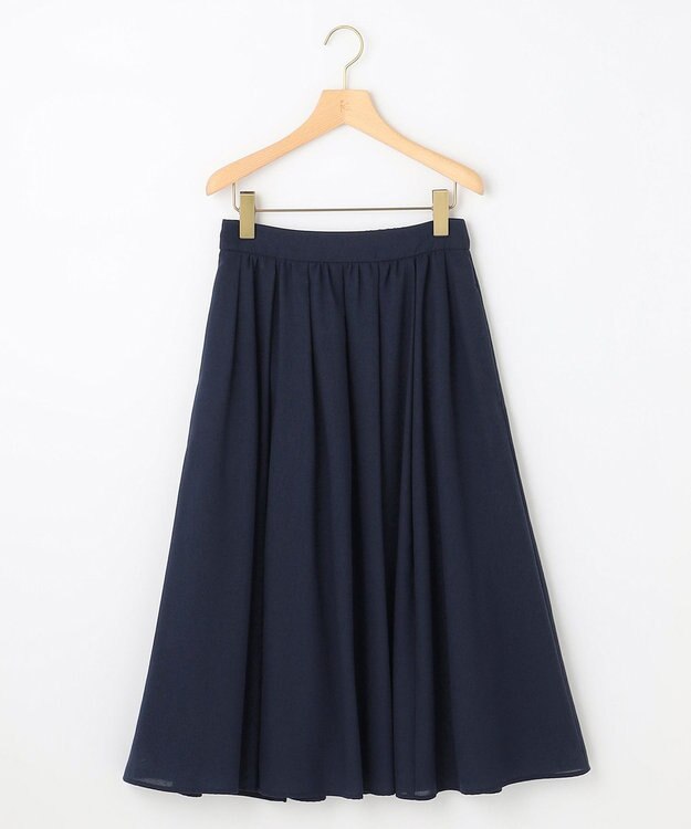 組曲 【セット着用可】ウールライクサキソニータック スカート ネイビー系