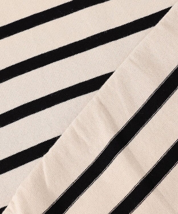 UNFILO 【洗える/抗菌防臭】マイビューティニット ドルマン ベージュボーダー