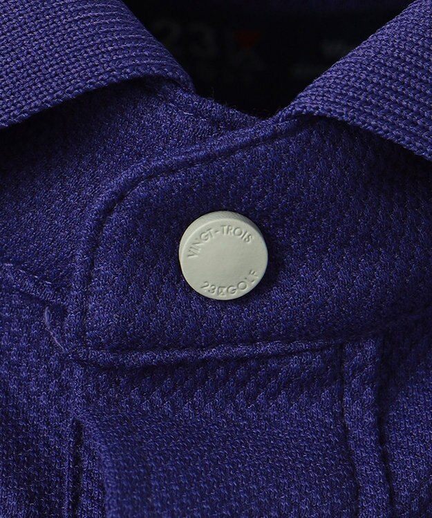 23区GOLF 【MEN】ハニカム鹿子 半そでポロシャツ パープル系