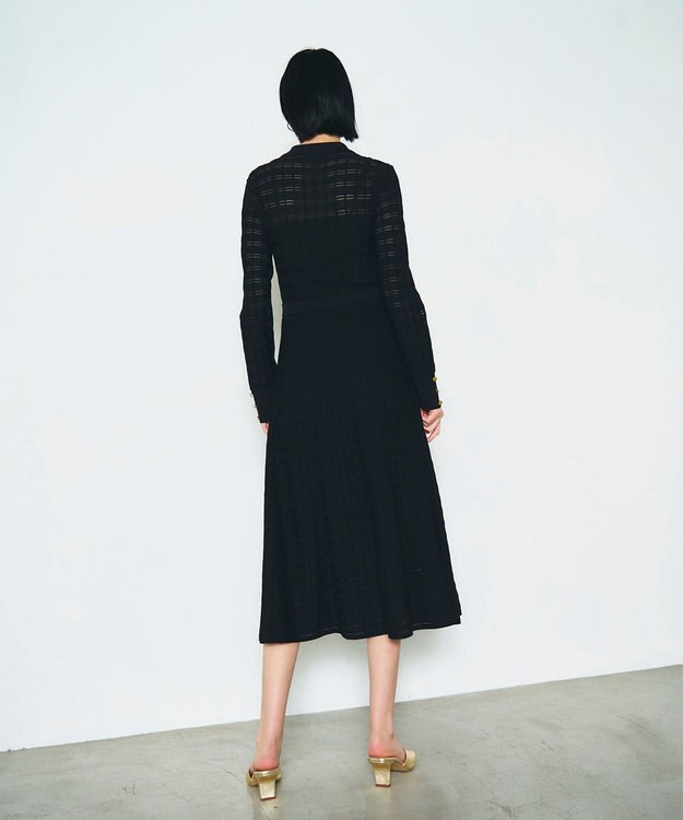 GRACE CONTINENTAL ウェーブニットワンピース ブラック