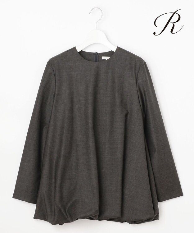23区 【R(アール)】ウールトロストレッチ バルーン ブラウス グレー系