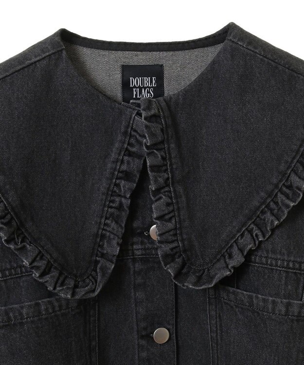 Green Parks ・ＤＯＵＢＬＥ　ＦＬＡＧＳ　フリルカラーＧジャン Black