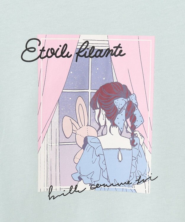 ANY KIDS 袖フリル エモプリント Ｔシャツ ミント