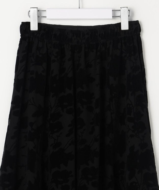 ANY SIS 【2SET】フェザー ニット × フロッキー スカート ライトグレー×ブラック