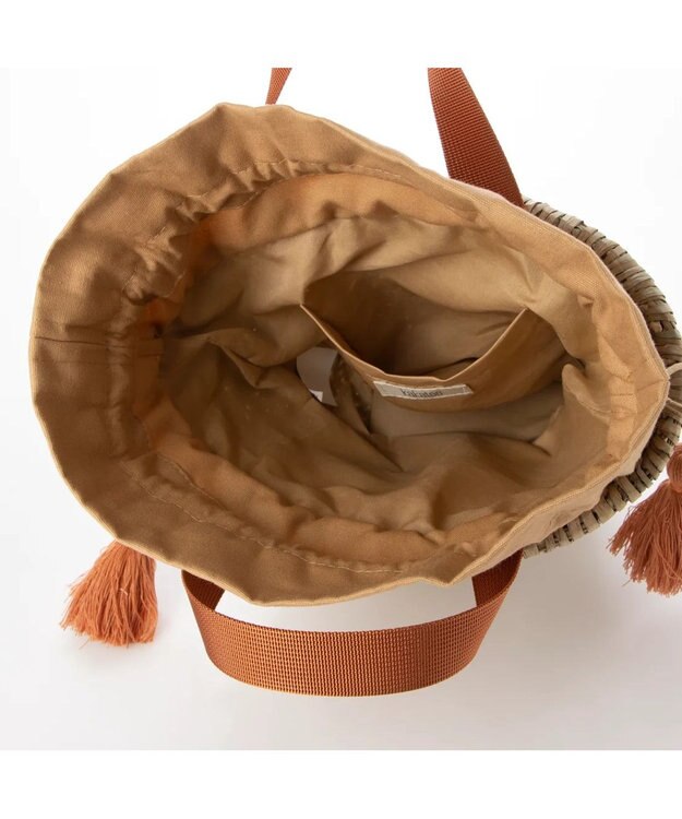 UNBILLION kakatoo ビジュー付きカゴバッグ オレンジ