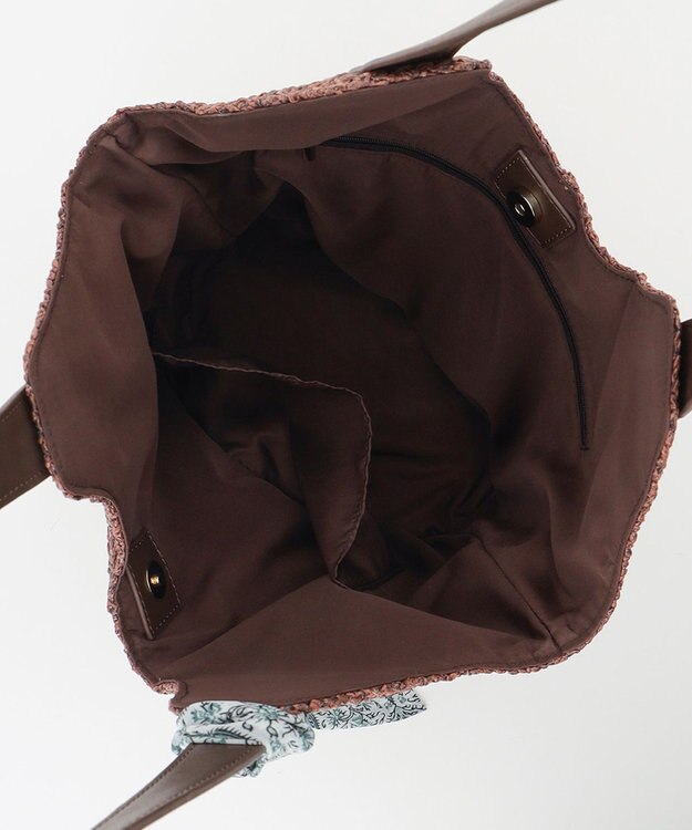 ANY SIS 【美人百花7月号掲載】2WAYスカーフ付ラウンドカゴ バッグ モカ