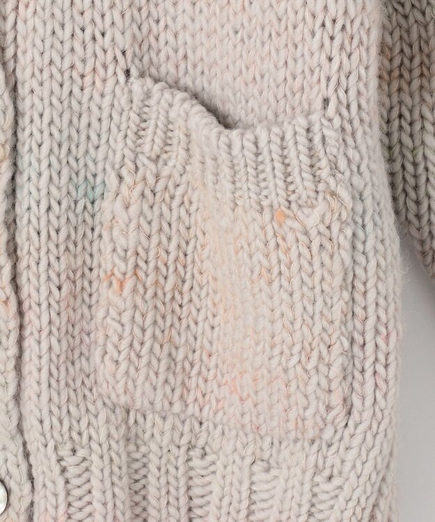 自由区 【Sサイズ有】ボタニカルダイ Vネックカーディガン ベージュ系1