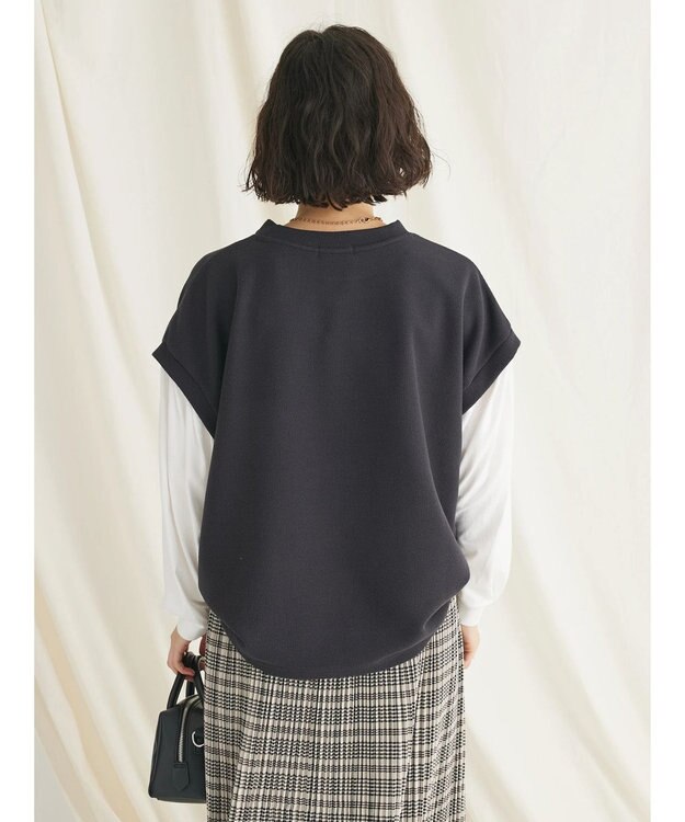 CRAFT STANDARD BOUTIQUE 起毛ワッフルレイヤード風プルオーバー Black