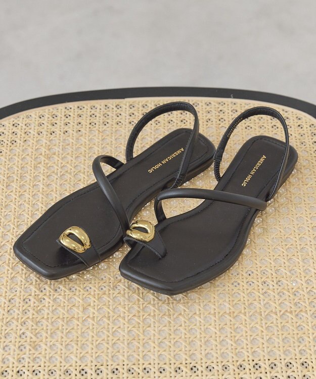 AMERICAN HOLIC メタルポイントトングサンダル Black