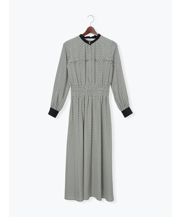 Te chichi バイカラーシャーリングワンピース ベージュ