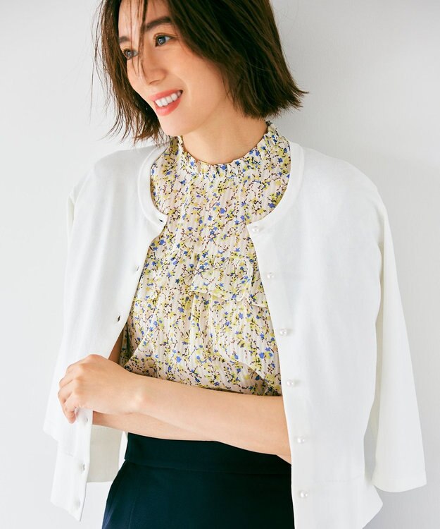 組曲 【WEB限定・2SET】フラワープリントアンサンブルニット アイボリー系