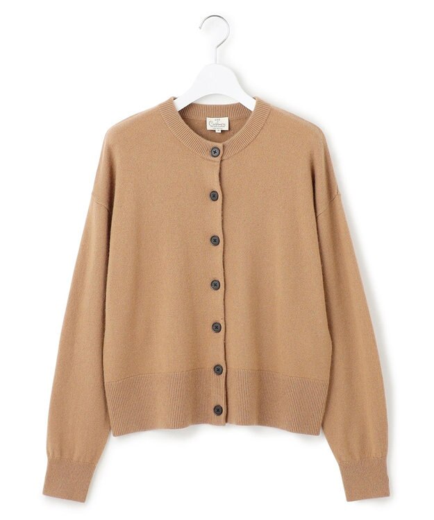23区 L 【見上愛さん着用/STORY掲載】ピュアカシミヤ クルーネック カーディガン キャメル系