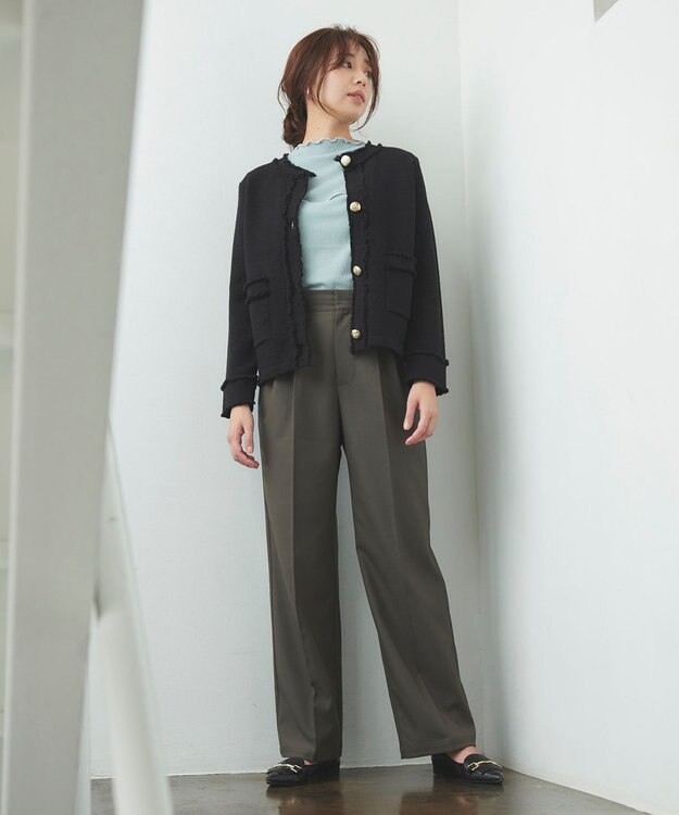 Feroux 【洗える】シアーメロー プルオーバー ライトグリーン系