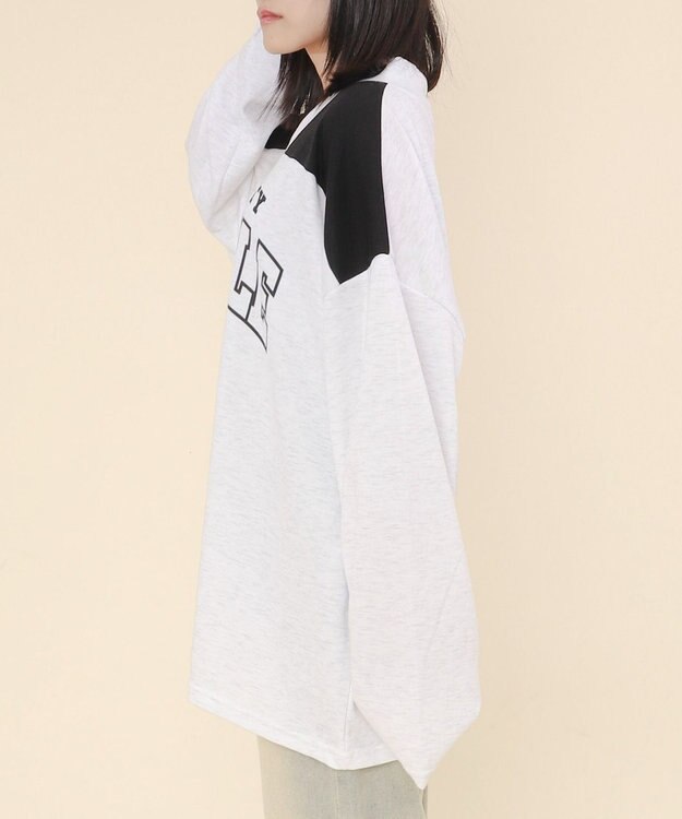 WEGO バイカラースポーツスウェット ライトグレー