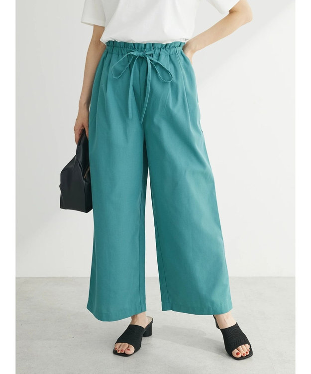 Green Parks 綿麻混バギーパンツ Mint
