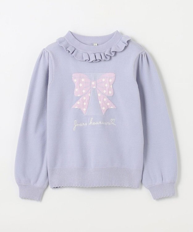 ANY KIDS 首フリルしあわせタッチニット サックスブルー