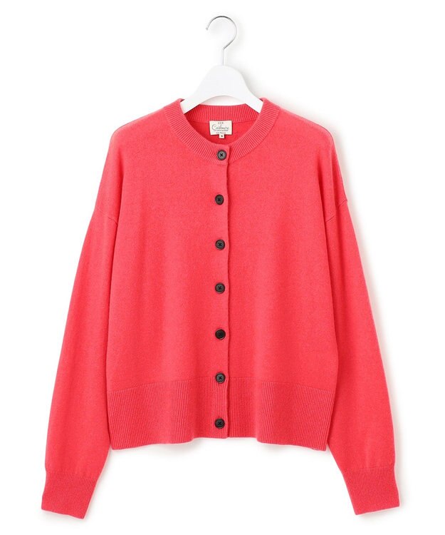 23区 L 【見上愛さん着用/STORY掲載】ピュアカシミヤ クルーネック カーディガン オレンジ系