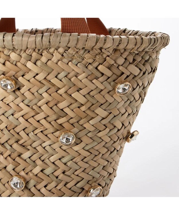 UNBILLION kakatoo ビジュー付きカゴバッグ オレンジ