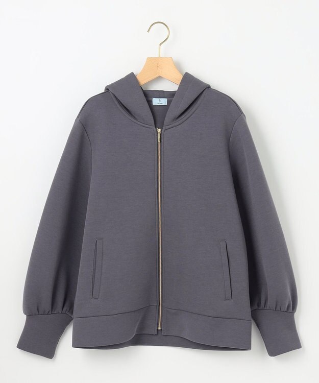 組曲 ダンボールジャージー ジップアップパーカー チャコールグレー系