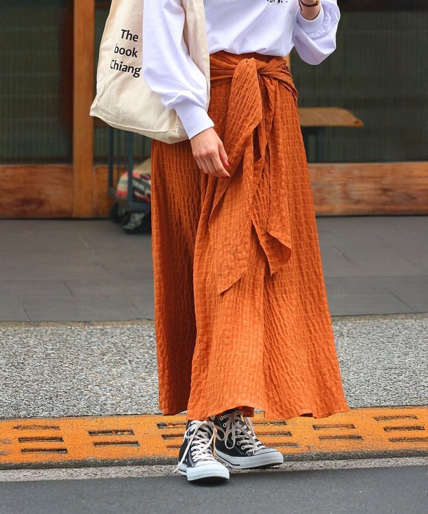 CRAFT STANDARD BOUTIQUE ツイストベルトフレアスカート Orange