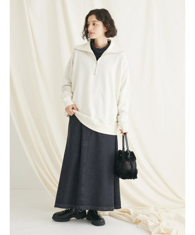 CRAFT STANDARD BOUTIQUE 　裏毛セーラーカラーＺＩＰプルオーバー Ivory