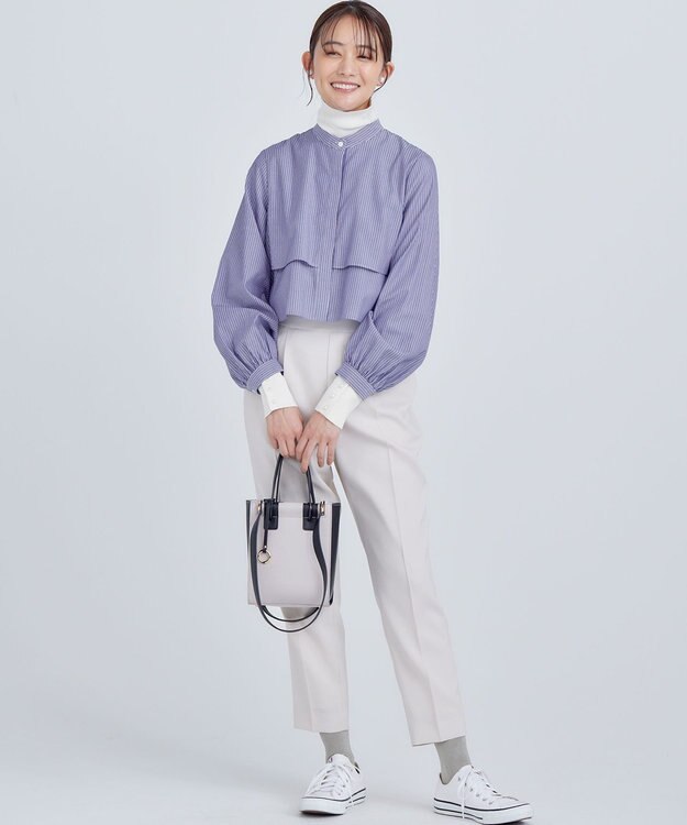 組曲 【WEB限定色あり】フルコーデフリルシャツ ブルーベース系1