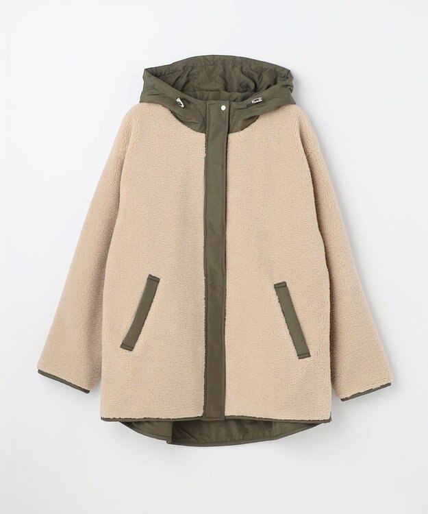 ANY 【LEE掲載】ボアコート ベージュ×カーキ