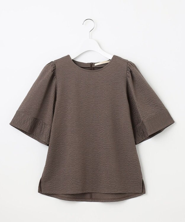 自由区 【WEB限定・洗える・XSサイズあり】シャドウサッカー カットソー ブラウン系