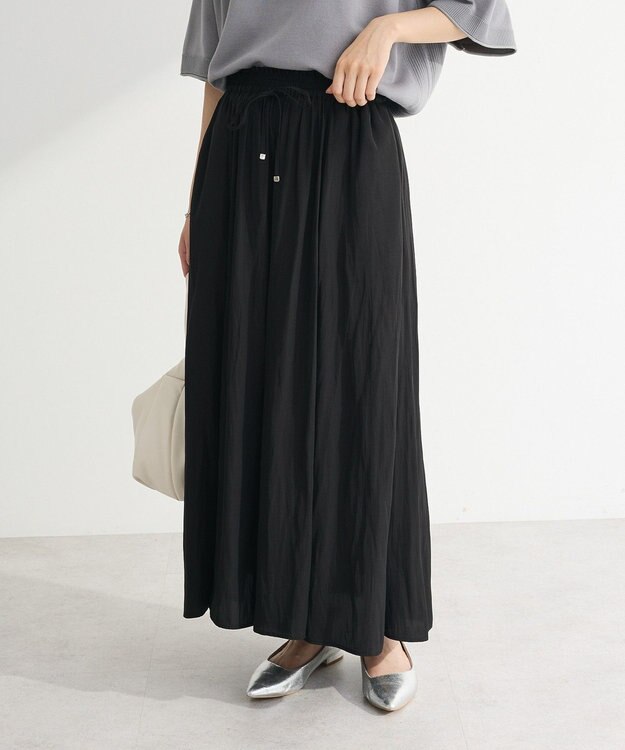 Green Parks サラフレワイドパンツ（無地） Black