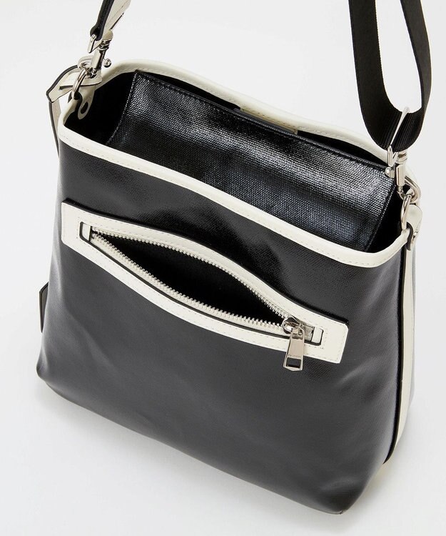 TOPKAPI 【TREASURE TOPKAPI】PVCコート キャンバス ショルダーバッグ / 撥水 ブラック