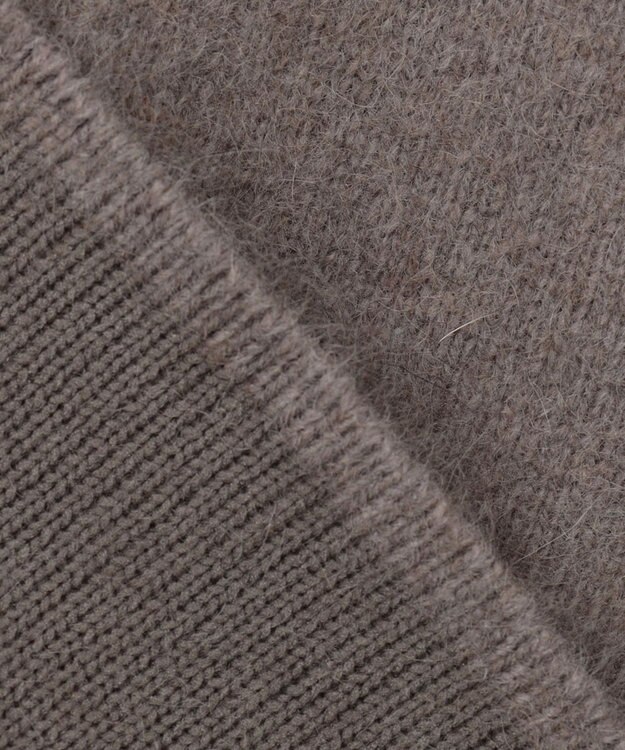 組曲 L 【手洗い可】フラッフィーファーニットジャケット ココアブラウン系