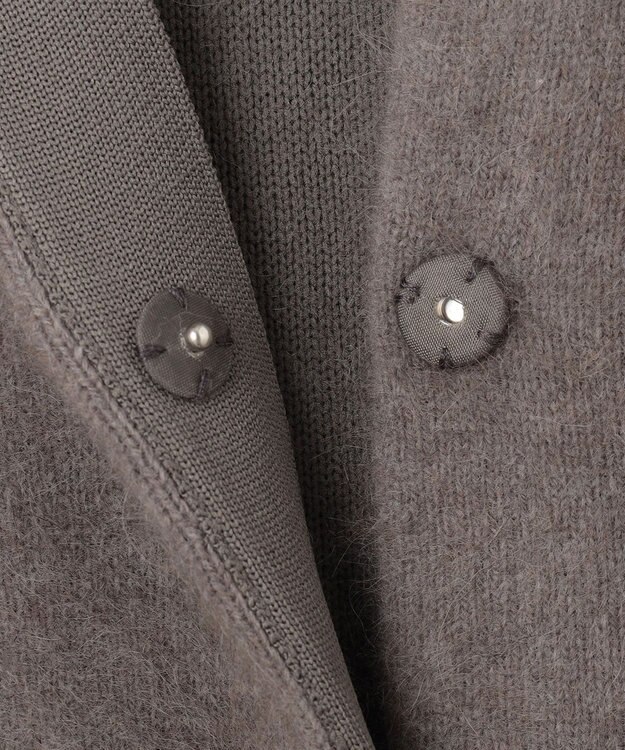 組曲 L 【手洗い可】フラッフィーファーニットジャケット ココアブラウン系