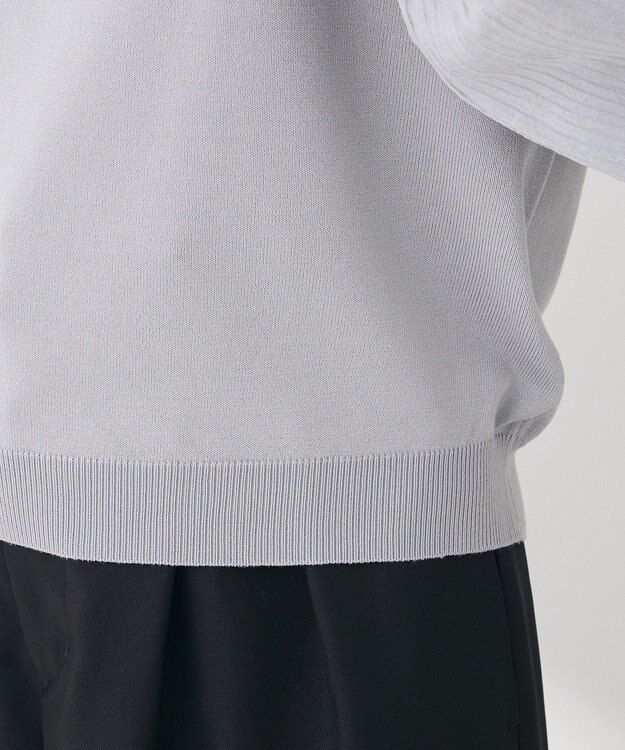 Green Parks 袖光沢ドッキングニットプルオーバー Gray