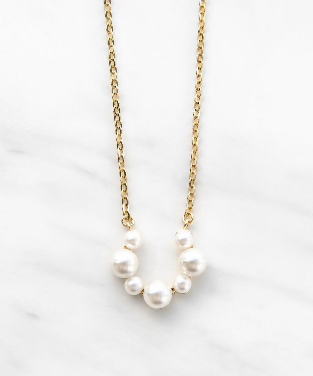 TOCCA FRILL PEARL HORSE SHOE NECKLACE ネックレス ゴールド系