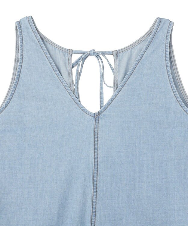 AMERICAN HOLIC バックリボンデニムオールインワン Light Indigo