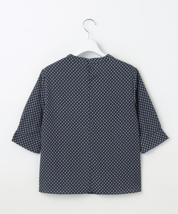 J.PRESS LADIES L モノグラムプリント ボウタイ風 カットソー ネイビー系5