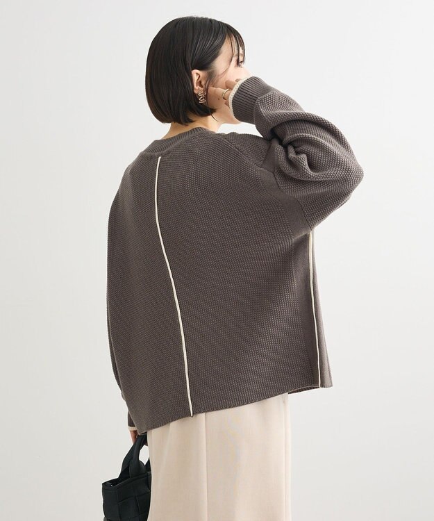 Green Parks かのこ編モックネックニットプルオーバー Gray