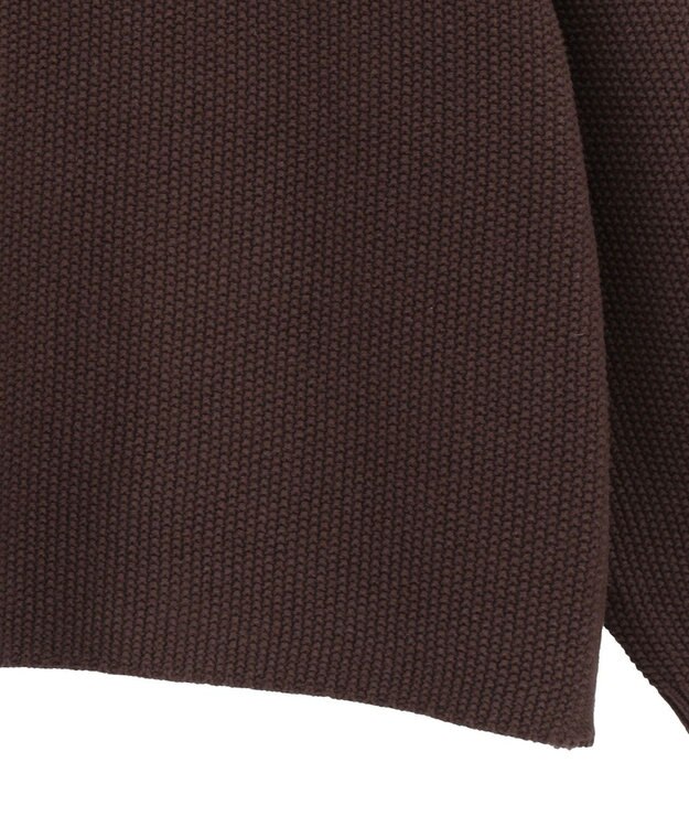 Green Parks かのこ編モックネックニットプルオーバー Brown