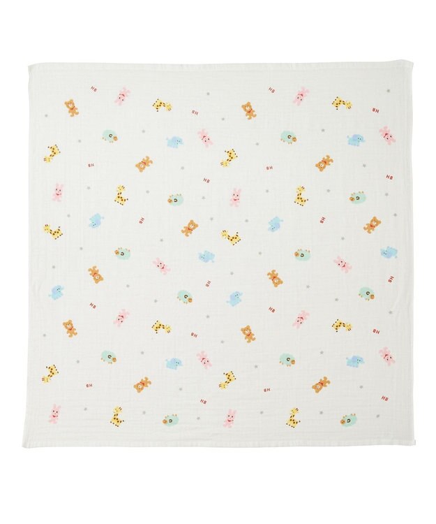 MIKI HOUSE HOT BISCUITS ガーゼバスタオル＆ラトルギフトセット【BOX付き】 白