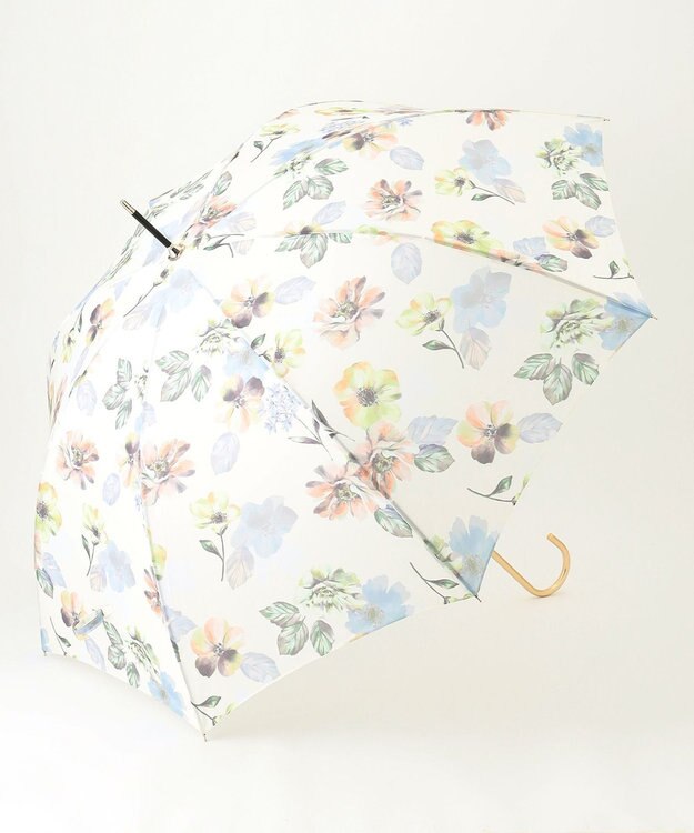 ANY SIS 【WEB限定】晴雨兼用フローラルウォッシュ 長傘 ホワイト系