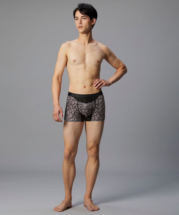 WACOAL MEN ボクサーパンツ 風が通ってムレ軽減。 ダブルエアスルータイプ 吸汗速乾 前閉じ GT3910 /ブロス バイ ワコールメン シナモンブラウン