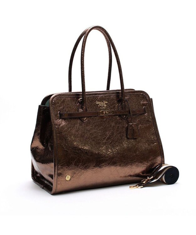 A.D.M.J. 【牛革】クラックメタル/イタリアンレザー前金具付トートL ブロンズ