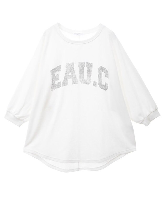 Green Parks ７分袖ミニ裏毛ドルマンロゴプルオーバー Off White