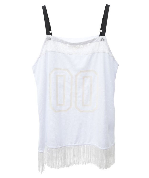 CRAFT STANDARD BOUTIQUE レース切替フリンジビスチェ White