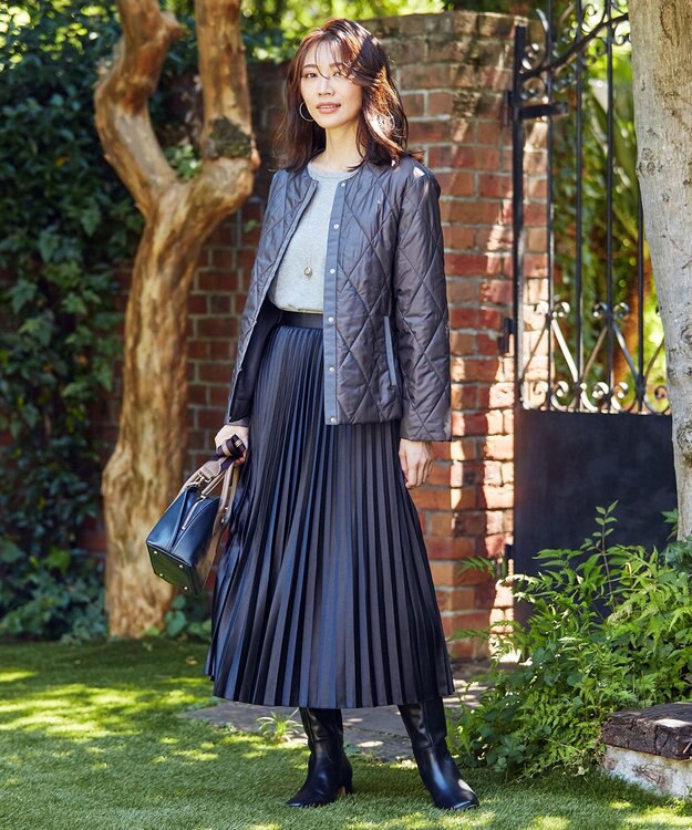 J.PRESS LADIES L 30デニール高密度タフタII キルティングコート グレー系