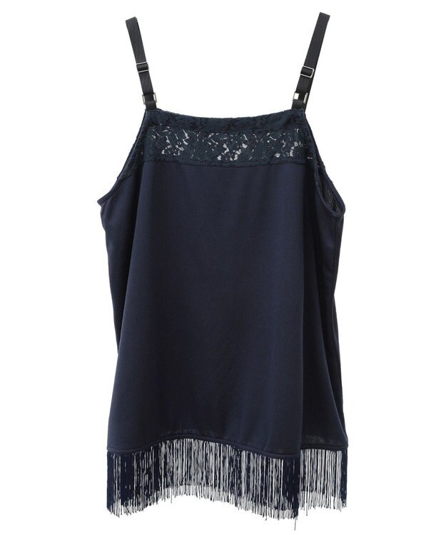 CRAFT STANDARD BOUTIQUE レース切替フリンジビスチェ Navy