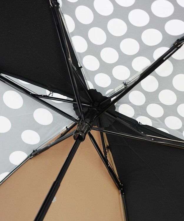 +RING UNISEX プラスリング 簡単開閉式折傘55cm BLK/BGE T1378 黒