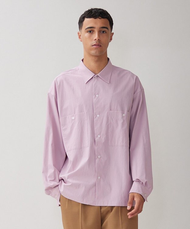 UNFILO MENS 【男女兼用】コンフォート カジュアル ワイドシャツ [24年秋冬商品] ダスティ ピンク