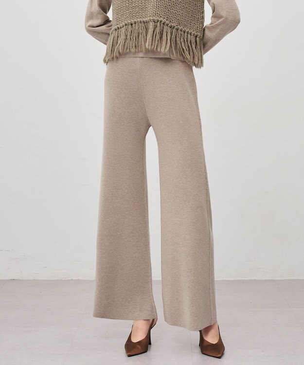 uncrave ハイゲージニット フレアパンツ モカ